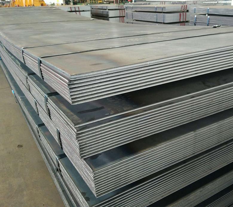 Precisely cut HR steel sheets stacked and ready